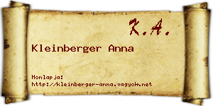 Kleinberger Anna névjegykártya