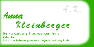 anna kleinberger business card